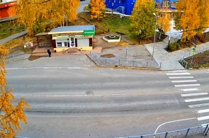 Cruce en la autopista Suojärvi. Webcams Suoyarvi