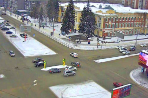 Cruce de calles de Gogol y Avenida Roja. Webcams Novosibirsk en línea