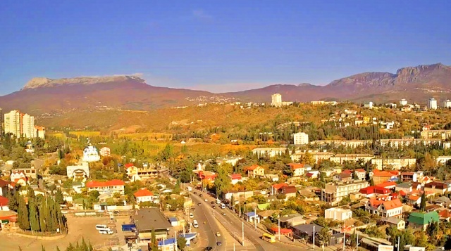 Panorama de la ciudad. Cámaras web Alushta