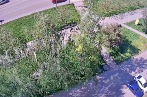 Calles Kalinina y Batakskaya. Cámaras web de Georgievsk en línea.