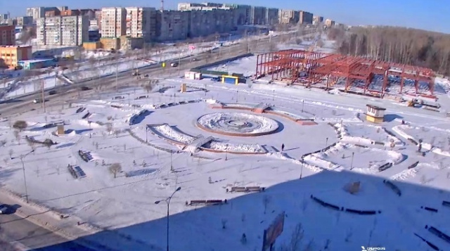 Prokopyevsk webcam en línea, Fuente de la ciudad