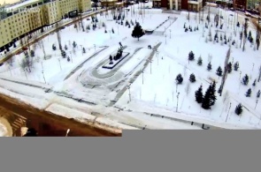 Plaza frente al Palacio de Sindicatos. Webcam ufa en línea