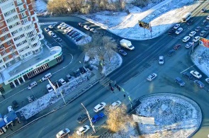 Cruce de la calle Transporte y la avenida de la Victoria. Webcams de Orenburg