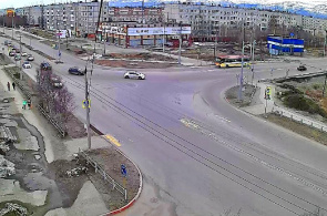 Encrucijada de perlas - calles Prigorodnaya. Webcams en Apatity