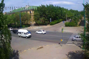 Cruce de la avenida Lenin y la calle Komsomolskaya. Webcams Volzhsky