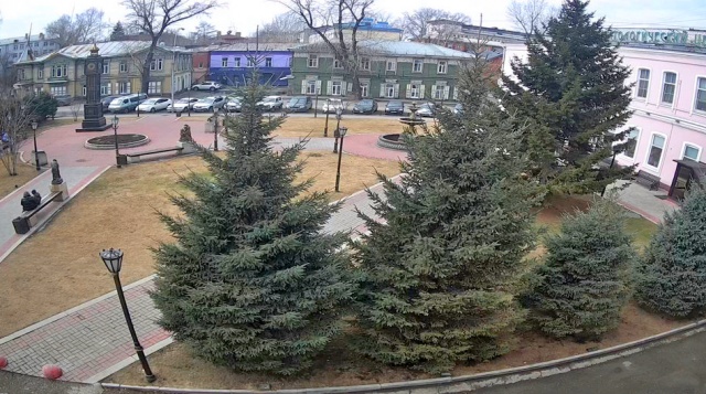 Plaza de las Esculturas cerca de Lenin. cámaras web en Irkutsk