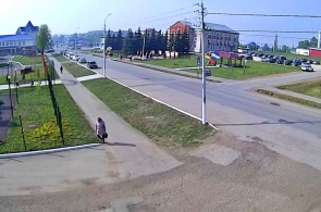 Cruce de caminos en la calle Lenin. Cámaras web Upper Tatyshly