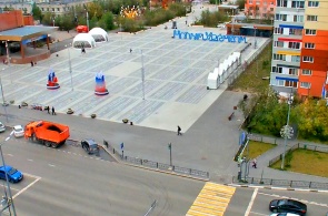 Plaza central. Cámaras web Novy Urengoy