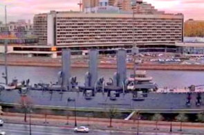 Crucero Aurora ". Webcams de San Petersburgo