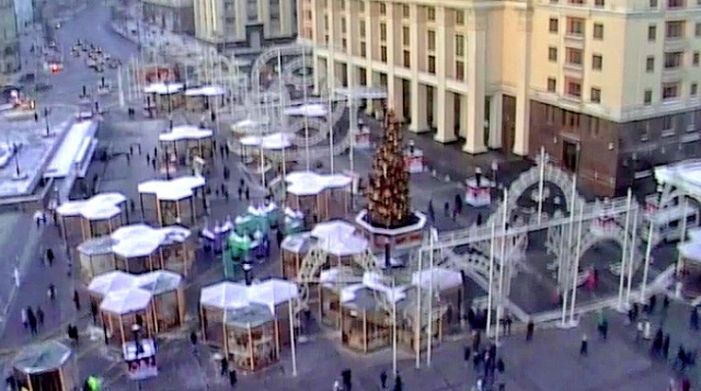 Plaza Manezhnaya. Webcams de Moscú en línea
