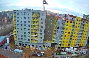 La construcción de la casa Suroeste en la calle Elkin, 14. Webcams de Perm