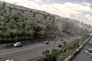 Calle Vysotnaya. Webcam de Krasnoyarsk en línea