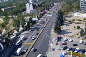 Plaza Pushkin, Avenida Lenin. Webcam de Zaporozhye en línea