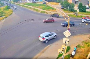 Cruce de caminos Pasaje Shabulina - Calle Biryuzova. Cámaras web Riazán