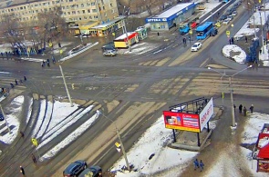 Cruce de la avenida Oktyabrsky - la avenida Druzhby. Cámaras web Novokuznetsk