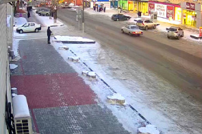 Calle Lenin. Vista desde la administración de la ciudad. Webcams de Tulun en línea